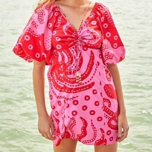 FARM Rio Pink and Red Dress